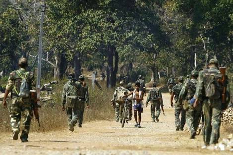 CAPFs personnel patrolling Maoist hit tribal areas of Chhattisgarh.