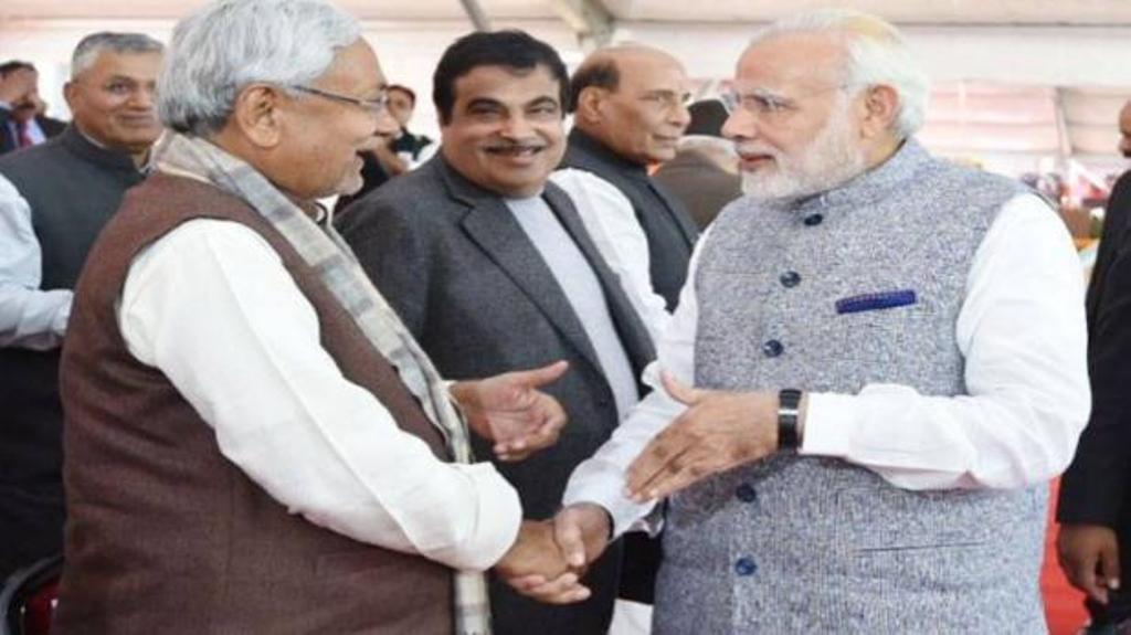 Nitish Kumar with Narendra Modi